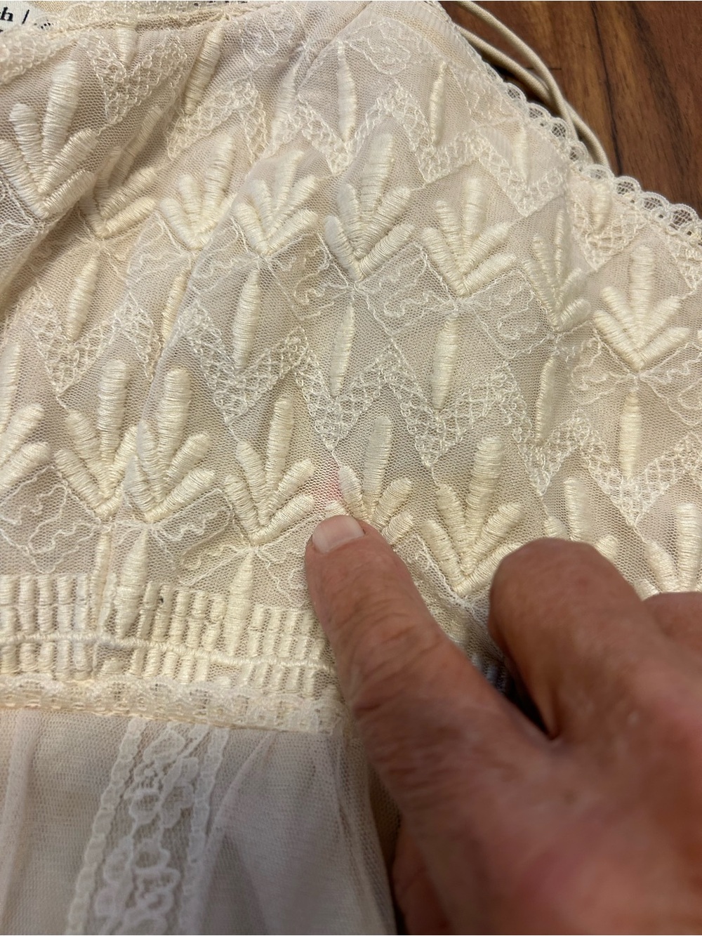 Ambercrombie &Fitch Bohemian Fairy Cream Embroidered Baby Doll Dress XL Boho - Picture 7 of 11